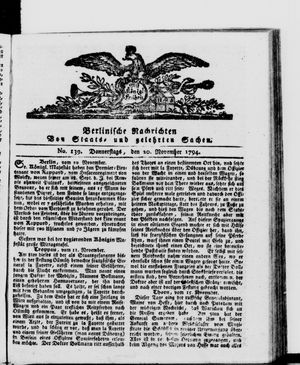 Berlinische Nachrichten von Staats- und gelehrten Sachen vom 20.11.1794