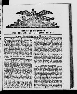 Berlinische Nachrichten von Staats- und gelehrten Sachen vom 04.12.1794