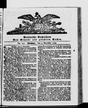 Berlinische Nachrichten von Staats- und gelehrten Sachen vom 09.12.1794