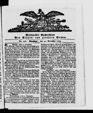 Berlinische Nachrichten von Staats- und gelehrten Sachen vom 30.12.1794