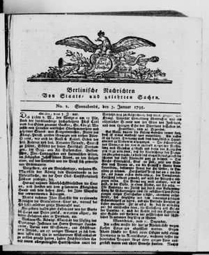 Berlinische Nachrichten von Staats- und gelehrten Sachen vom 03.01.1795
