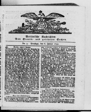 Berlinische Nachrichten von Staats- und gelehrten Sachen vom 06.01.1795