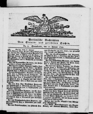 Berlinische Nachrichten von Staats- und gelehrten Sachen vom 17.01.1795