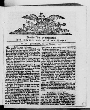 Berlinische Nachrichten von Staats- und gelehrten Sachen vom 24.01.1795