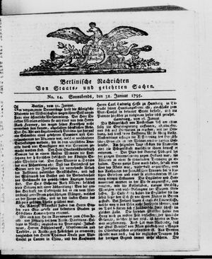 Berlinische Nachrichten von Staats- und gelehrten Sachen vom 31.01.1795