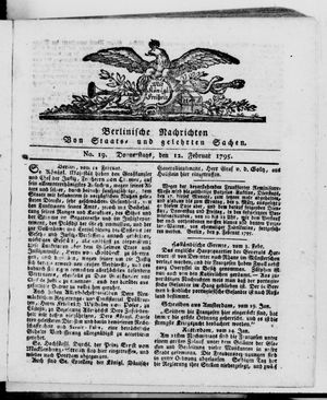 Berlinische Nachrichten von Staats- und gelehrten Sachen vom 12.02.1795