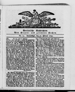 Berlinische Nachrichten von Staats- und gelehrten Sachen vom 26.02.1795