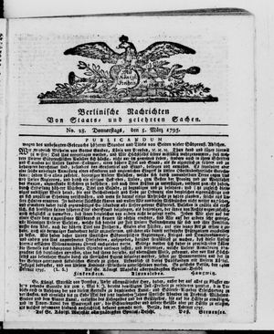 Berlinische Nachrichten von Staats- und gelehrten Sachen vom 05.03.1795