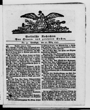 Berlinische Nachrichten von Staats- und gelehrten Sachen vom 17.03.1795