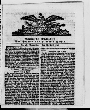Berlinische Nachrichten von Staats- und gelehrten Sachen vom 16.04.1795