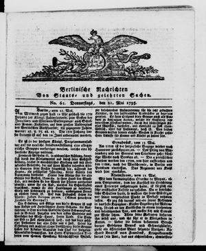 Berlinische Nachrichten von Staats- und gelehrten Sachen vom 21.05.1795