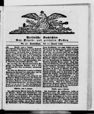Berlinische Nachrichten von Staats- und gelehrten Sachen vom 11.06.1795