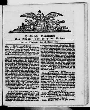 Berlinische Nachrichten von Staats- und gelehrten Sachen vom 16.06.1795