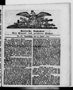 Berlinische Nachrichten von Staats- und gelehrten Sachen vom 25.06.1795