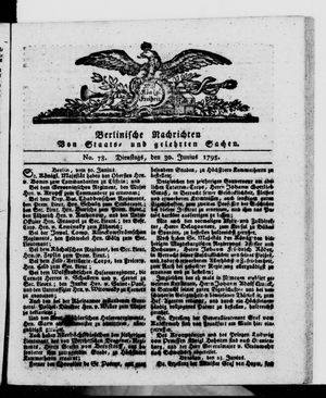 Berlinische Nachrichten von Staats- und gelehrten Sachen vom 30.06.1795