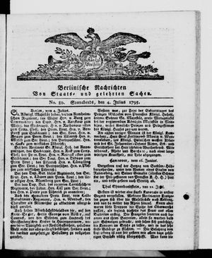 Berlinische Nachrichten von Staats- und gelehrten Sachen vom 04.07.1795