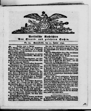 Berlinische Nachrichten von Staats- und gelehrten Sachen vom 25.07.1795
