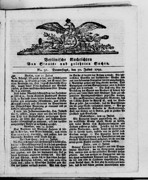 Berlinische Nachrichten von Staats- und gelehrten Sachen vom 30.07.1795