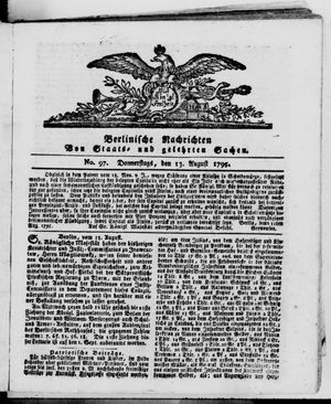 Berlinische Nachrichten von Staats- und gelehrten Sachen vom 13.08.1795