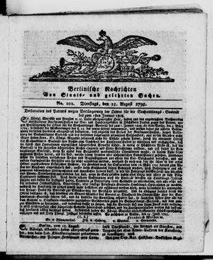 Berlinische Nachrichten von Staats- und gelehrten Sachen vom 25.08.1795