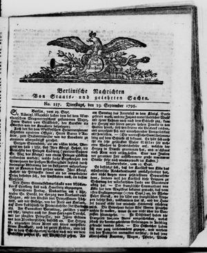 Berlinische Nachrichten von Staats- und gelehrten Sachen vom 29.09.1795