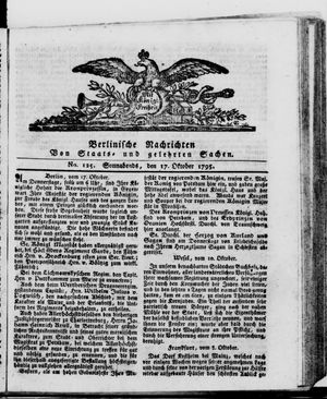 Berlinische Nachrichten von Staats- und gelehrten Sachen vom 17.10.1795