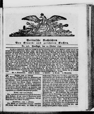 Berlinische Nachrichten von Staats- und gelehrten Sachen vom 20.10.1795