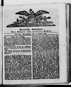 Berlinische Nachrichten von Staats- und gelehrten Sachen vom 22.10.1795