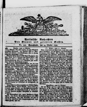 Berlinische Nachrichten von Staats- und gelehrten Sachen vom 24.10.1795