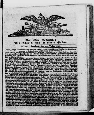 Berlinische Nachrichten von Staats- und gelehrten Sachen vom 27.10.1795
