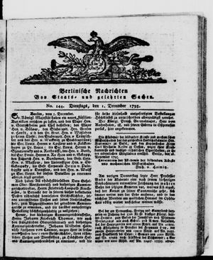 Berlinische Nachrichten von Staats- und gelehrten Sachen vom 01.12.1795