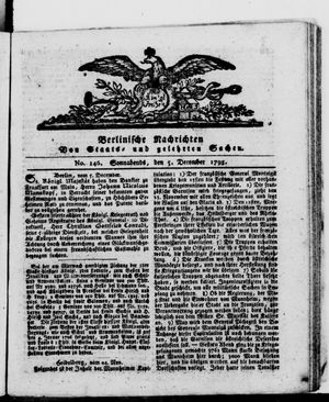 Berlinische Nachrichten von Staats- und gelehrten Sachen vom 05.12.1795