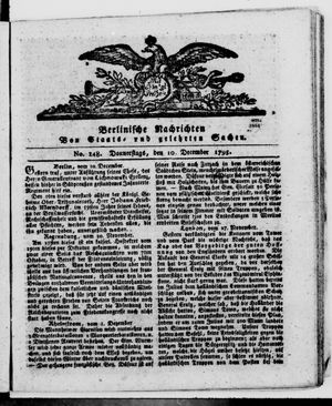 Berlinische Nachrichten von Staats- und gelehrten Sachen vom 10.12.1795