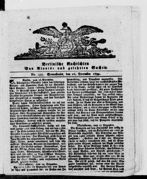 Berlinische Nachrichten von Staats- und gelehrten Sachen vom 26.12.1795