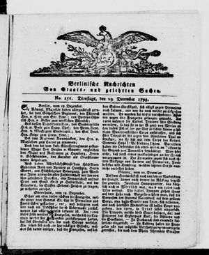 Berlinische Nachrichten von Staats- und gelehrten Sachen vom 29.12.1795