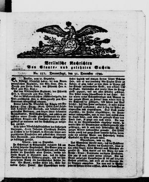 Berlinische Nachrichten von Staats- und gelehrten Sachen vom 31.12.1795