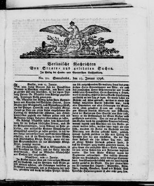 Berlinische Nachrichten von Staats- und gelehrten Sachen vom 23.01.1796
