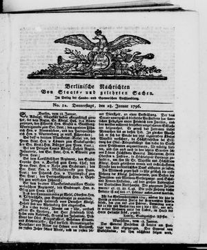 Berlinische Nachrichten von Staats- und gelehrten Sachen vom 28.01.1796
