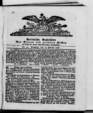 Berlinische Nachrichten von Staats- und gelehrten Sachen on Feb 16, 1796