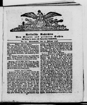 Berlinische Nachrichten von Staats- und gelehrten Sachen vom 27.02.1796