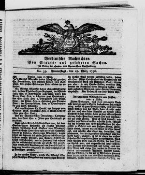 Berlinische Nachrichten von Staats- und gelehrten Sachen vom 17.03.1796