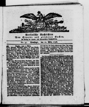 Berlinische Nachrichten von Staats- und gelehrten Sachen vom 22.03.1796