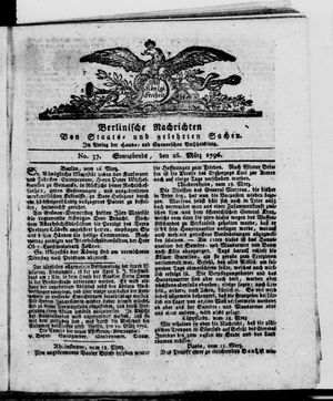 Berlinische Nachrichten von Staats- und gelehrten Sachen vom 26.03.1796
