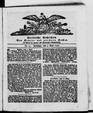 Berlinische Nachrichten von Staats- und gelehrten Sachen vom 05.04.1796
