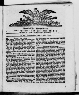 Berlinische Nachrichten von Staats- und gelehrten Sachen vom 07.04.1796