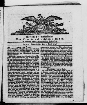 Berlinische Nachrichten von Staats- und gelehrten Sachen vom 09.04.1796