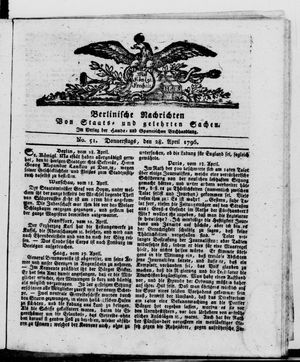 Berlinische Nachrichten von Staats- und gelehrten Sachen vom 28.04.1796