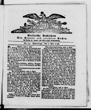 Berlinische Nachrichten von Staats- und gelehrten Sachen vom 05.05.1796