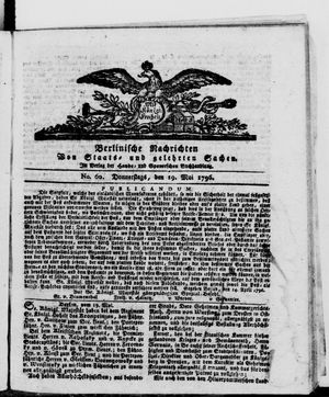 Berlinische Nachrichten von Staats- und gelehrten Sachen vom 19.05.1796