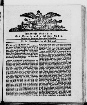 Berlinische Nachrichten von Staats- und gelehrten Sachen vom 26.05.1796
